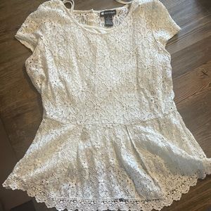 Lace cream colored top